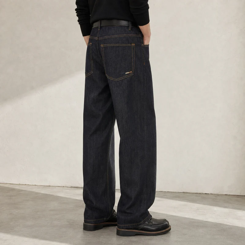 Damen hochtaillierte gerade Jeans aus Premium-Denim Nord Taschen
