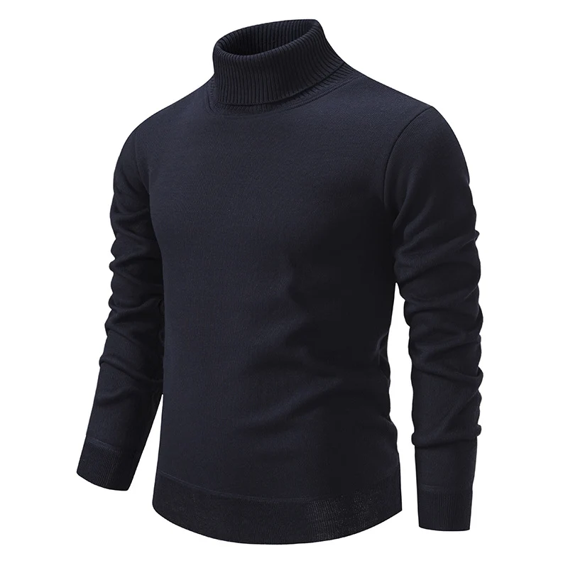Herren Feinstrick Rollkragenpullover mit schmaler Passform und gerippten Bündchen Nord Taschen