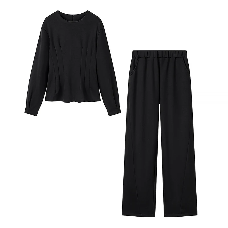 Damen Zweiteiliges Komfort-Lounge-Set mit Langarmshirt und weiter Jogginghose Nord Taschen