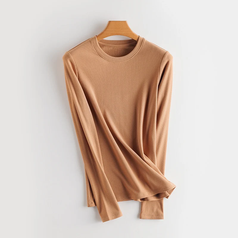 Damen Feines Ripp-Langarmshirt mit Rollkragen und Volantkanten Nord Taschen