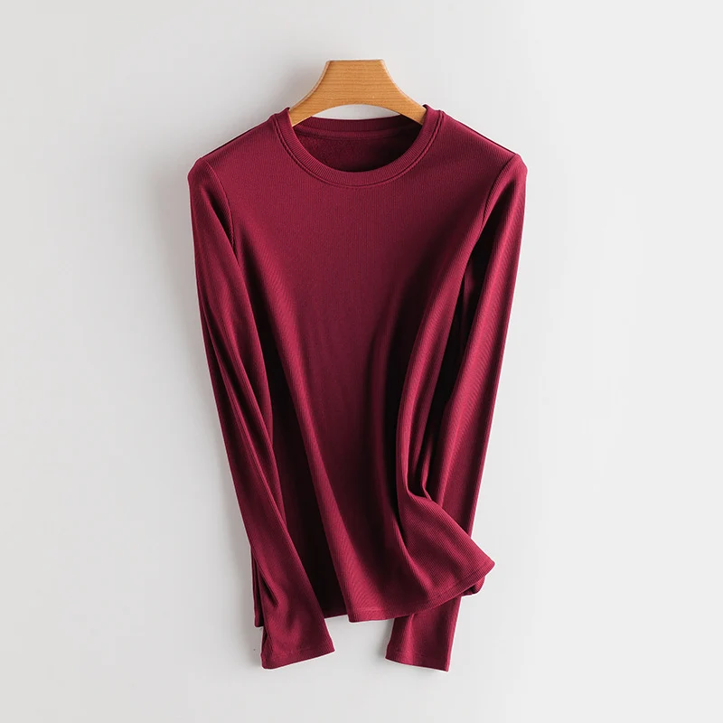 Damen Feines Ripp-Langarmshirt mit Rollkragen und Volantkanten Nord Taschen