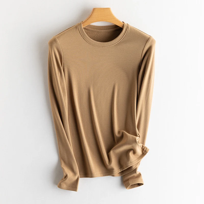 Damen Feines Ripp-Langarmshirt mit Rollkragen und Volantkanten Nord Taschen