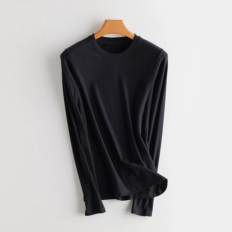 Damen Feines Ripp-Langarmshirt mit Rollkragen und Volantkanten Nord Taschen