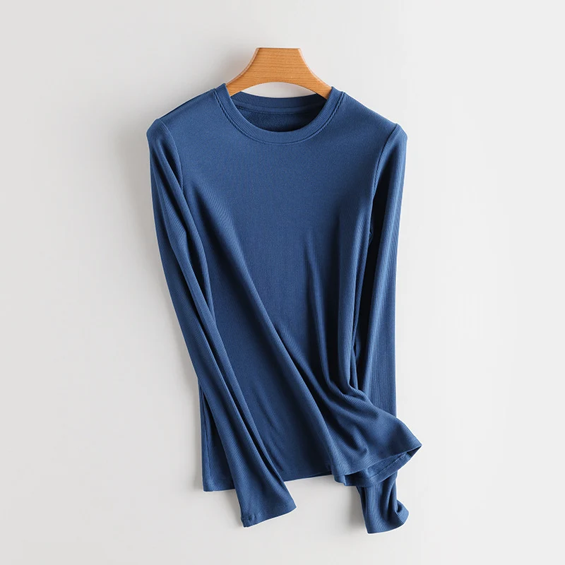 Damen Feines Ripp-Langarmshirt mit Rollkragen und Volantkanten Nord Taschen