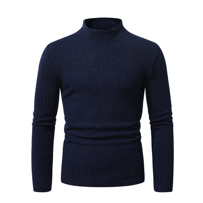 Herren Enganliegender Mockneck-Feinstrickpullover mit Rippstruktur und thermoregulierender Qualität Nord Taschen