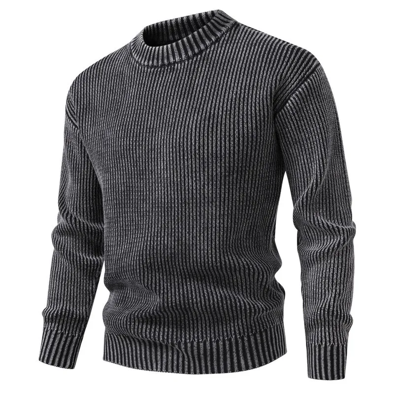 Herren Feinstrick-Rippstrickpullover mit Mockneck und elastischem Saum Nord Taschen