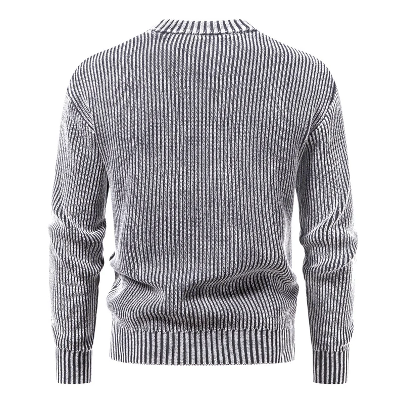 Herren Feinstrick-Rippstrickpullover mit Mockneck und elastischem Saum Nord Taschen