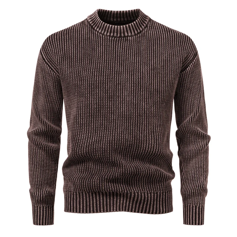 Herren Feinstrick-Rippstrickpullover mit Mockneck und elastischem Saum Nord Taschen