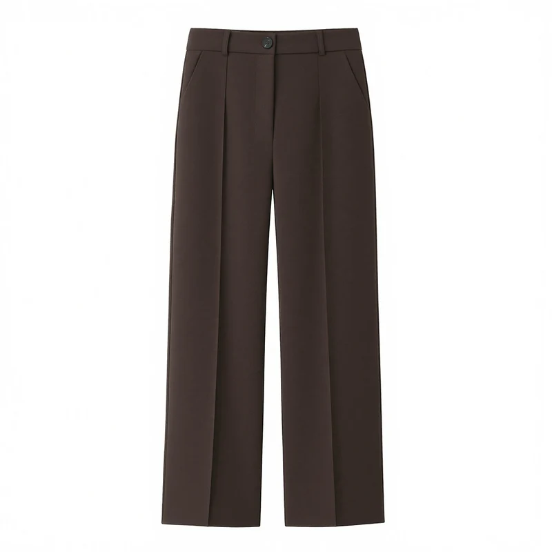 Damen Zweiteiliges Blazer-Set mit Wickelgürtel und weiter Bundfaltenhose Nord Taschen