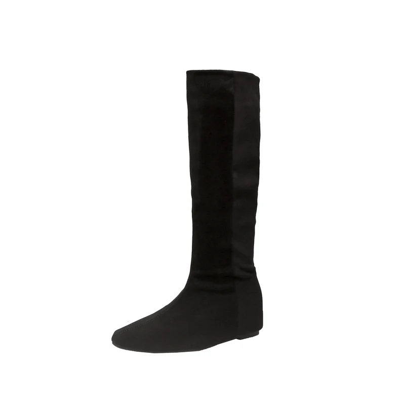 Damen Kniehohe Stiefel mit flacher Sohle und schlanker Schaftform Nord Taschen