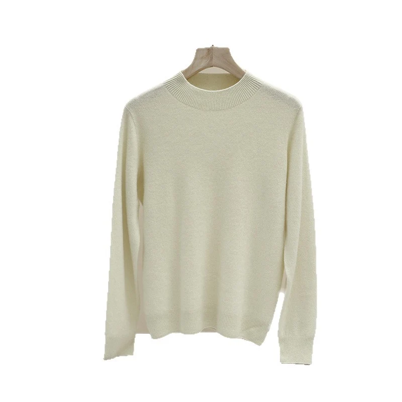 Damen Feiner Longsleeve-Rundhalspullover mit verstärktem Rippenkragen & schmeichelnder Hüftlänge Nord Taschen