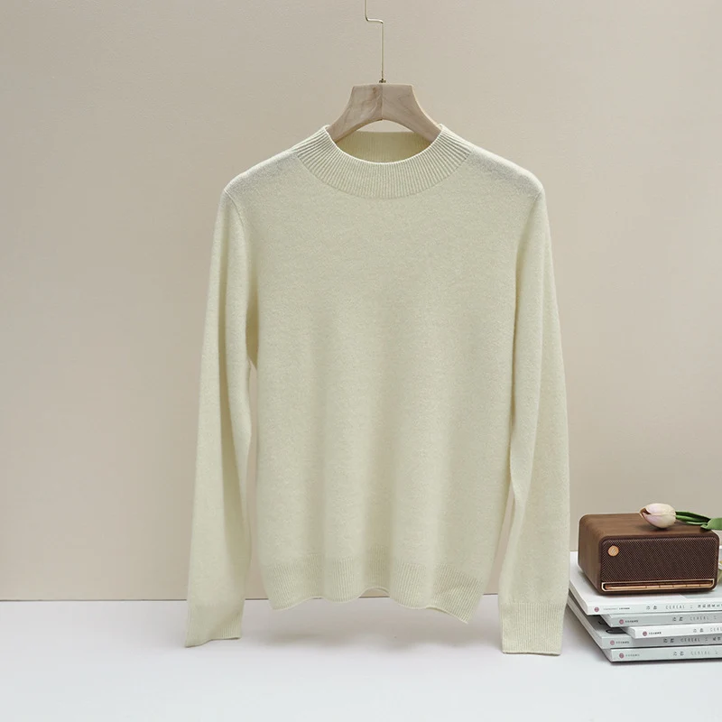 Damen Feiner Longsleeve-Rundhalspullover mit verstärktem Rippenkragen & schmeichelnder Hüftlänge Nord Taschen