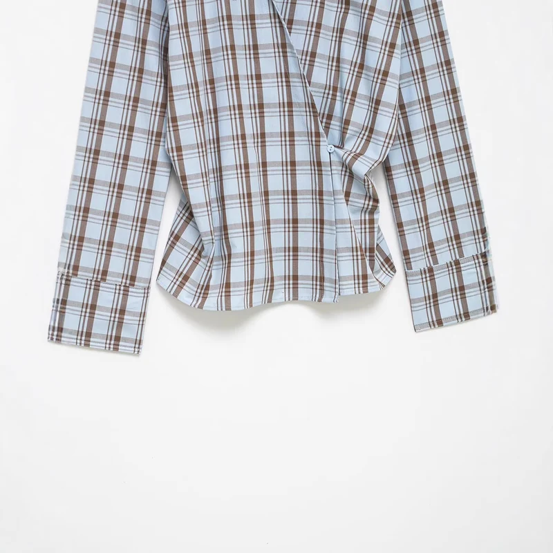 Damen Wickelbluse mit Knoten-Detail und klassischem Hemdkragen Nord Taschen