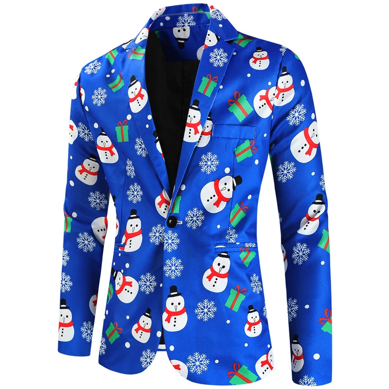 Herren Dreiteiliger Anzug mit festlichem Tannenbaum‑Print, tailliertes Sakko, Weste & Hose Nord Taschen
