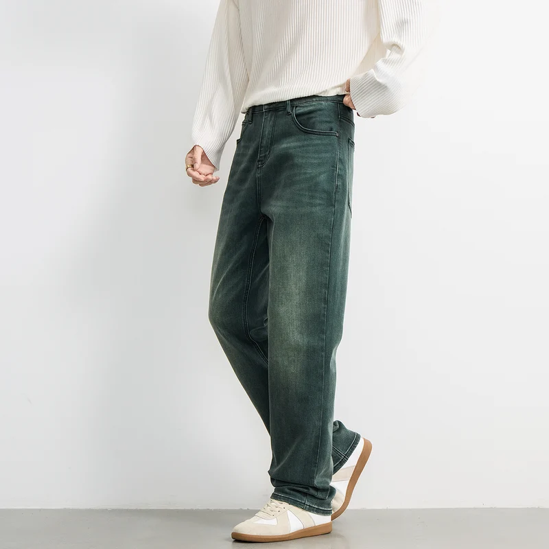 Herren Weite Relaxed‑Straight Denim‑Jeans mit mittlerer Leibhöhe und soften Used‑Effekten Nord Taschen