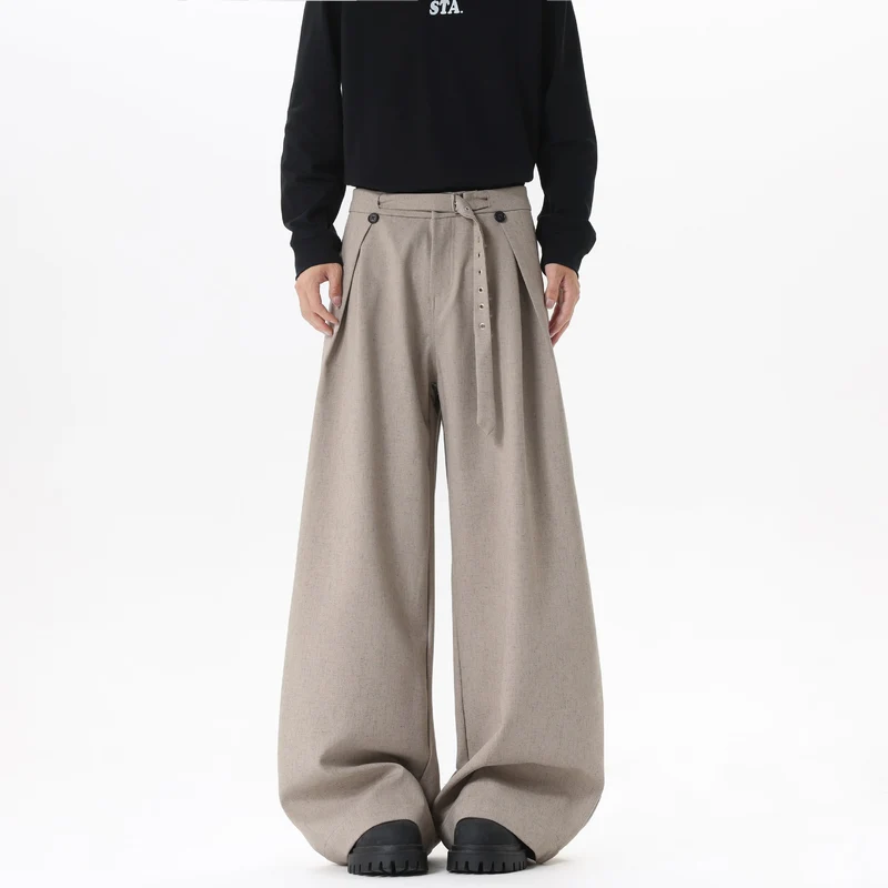 Damen Extraweite Culotte-Hose mit Faltenbund und Ziergürtel Nord Taschen