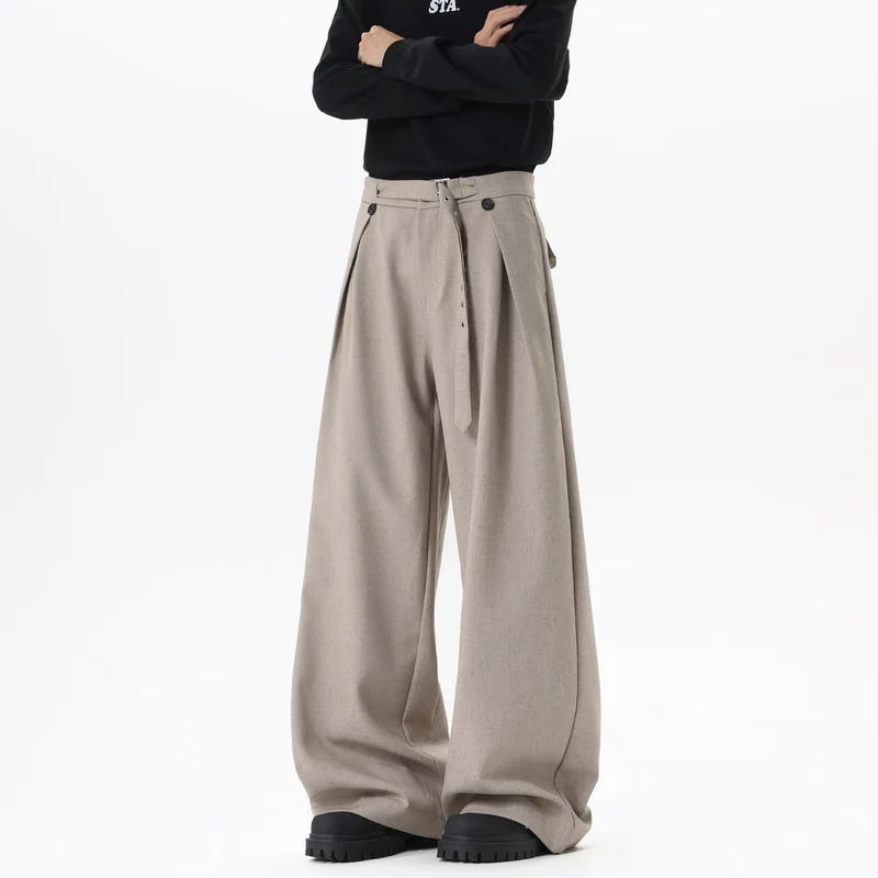 Damen Extraweite Culotte-Hose mit Faltenbund und Ziergürtel Nord Taschen