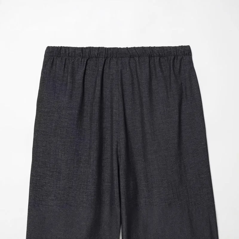 Damen Weitgeschnittene Lounge-Hose mit Tunnelzug und Kontrastpaspel Nord Taschen