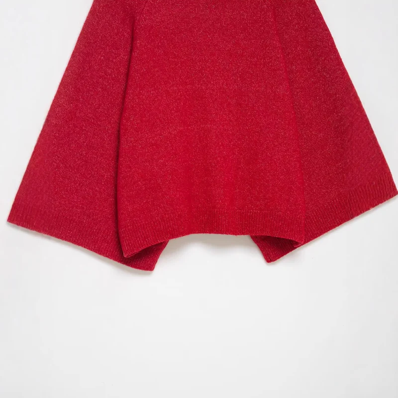 Damen Weicher Cape-Pullover mit weitem Fall und Stehkragen aus Glitzergarn Nord Taschen