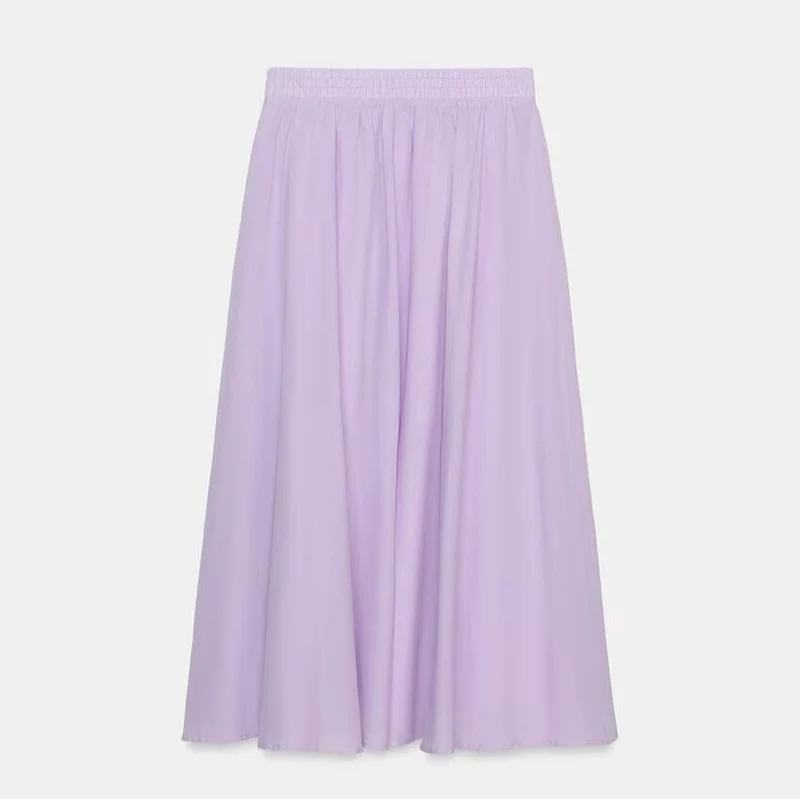 Damen Weicher A-Linien-Midirock mit elastischem Gummibund und fließender Chiffon‑Optik Nord Taschen