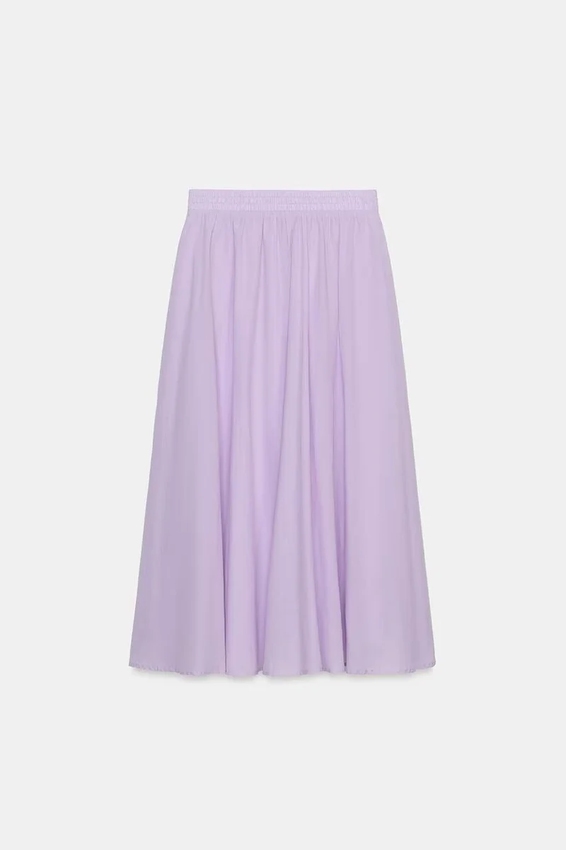 Damen Weicher A-Linien-Midirock mit elastischem Gummibund und fließender Chiffon‑Optik Nord Taschen