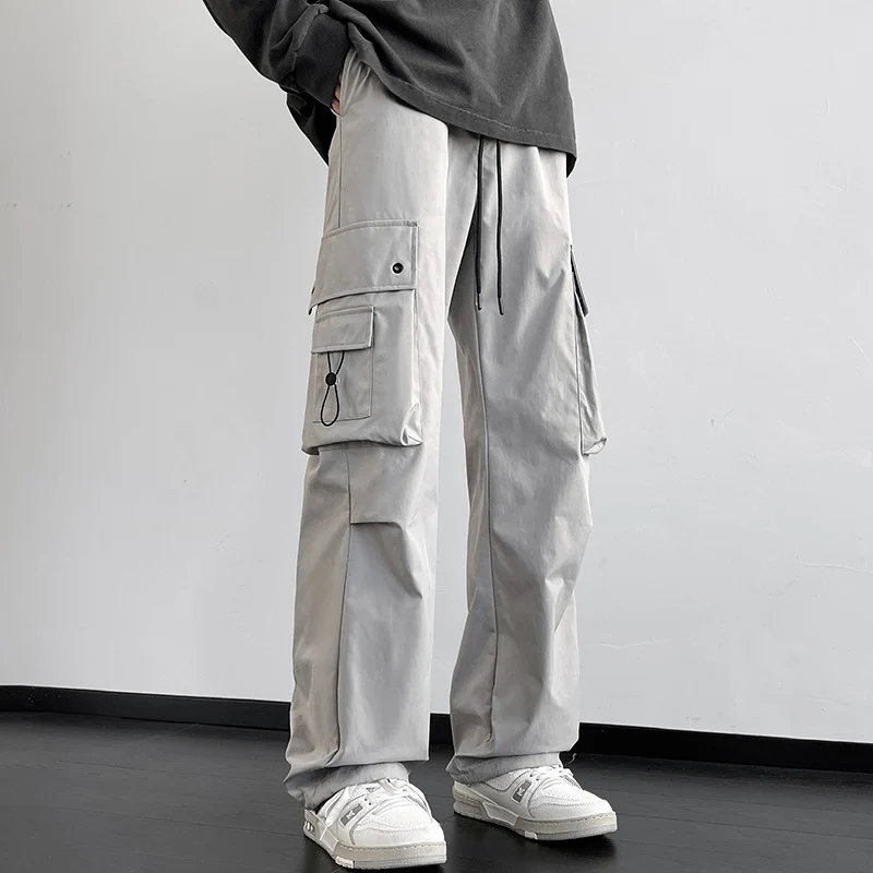 Herren Cargo-Freizeithose mit weitem Bein, Multitaschen und Tunnelzug Nord Taschen