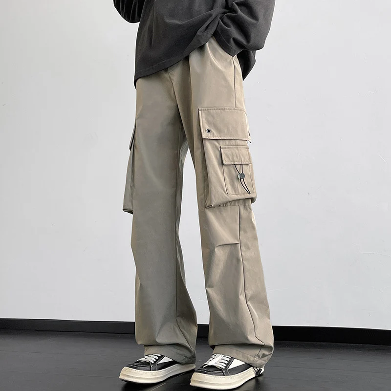 Herren Cargo-Freizeithose mit weitem Bein, Multitaschen und Tunnelzug Nord Taschen