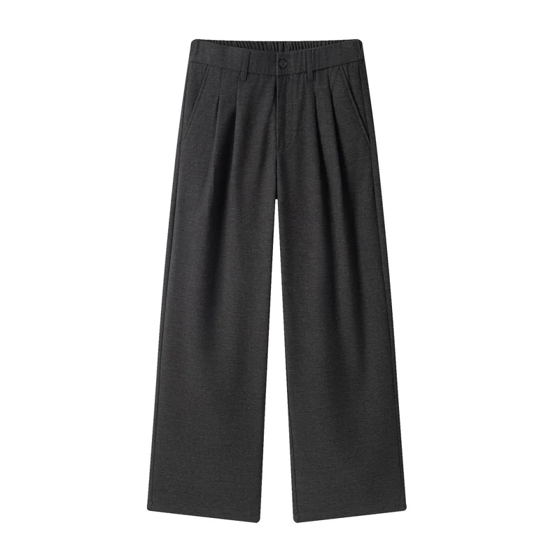 Herren Weite Bundfalten-Hose aus Wollmischung mit weitem Bein Nord Taschen