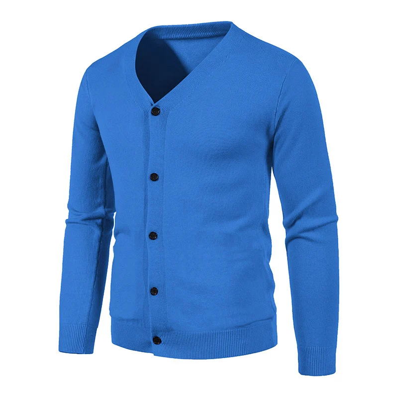 Herren Feinstrick-Cardigan mit V-Ausschnitt, schmaler Passform und Knopfleiste Nord Taschen