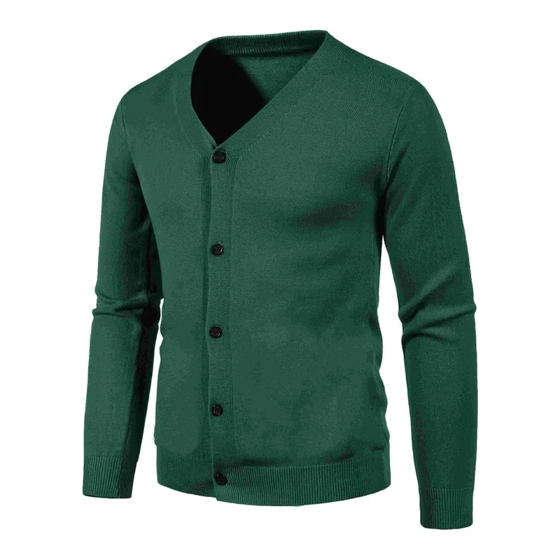 Herren Feinstrick-Cardigan mit V-Ausschnitt, schmaler Passform und Knopfleiste Nord Taschen