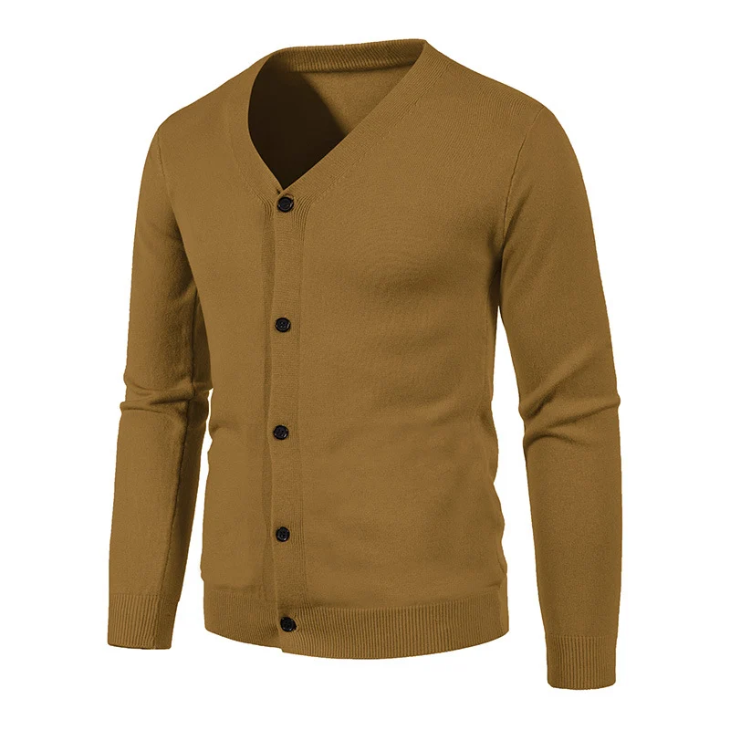 Herren Feinstrick-Cardigan mit V-Ausschnitt, schmaler Passform und Knopfleiste Nord Taschen