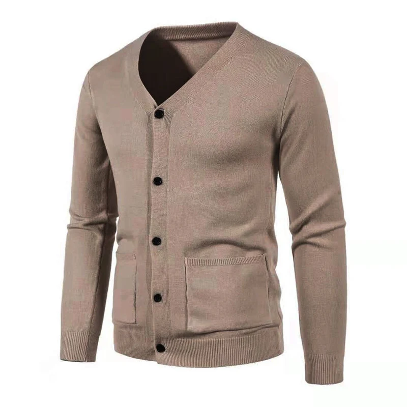 Herren Feinstrick-Cardigan mit V-Ausschnitt, durchgehender Knopfleiste und aufgesetzten Taschen Nord Taschen