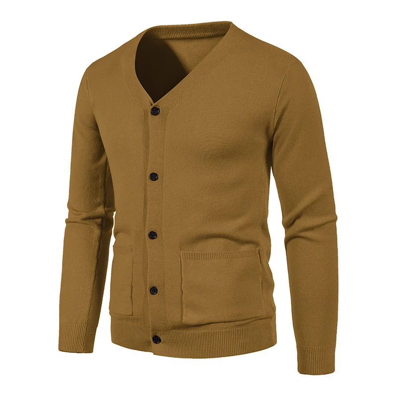 Herren Feinstrick-Cardigan mit V-Ausschnitt, durchgehender Knopfleiste und aufgesetzten Taschen Nord Taschen