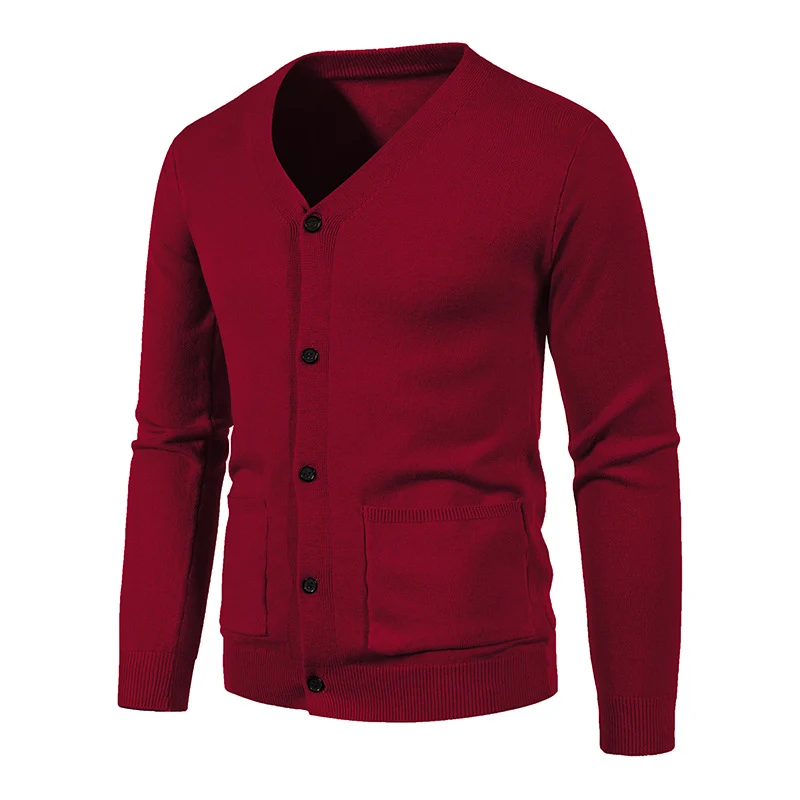 Herren Feinstrick-Cardigan mit V-Ausschnitt, durchgehender Knopfleiste und aufgesetzten Taschen Nord Taschen