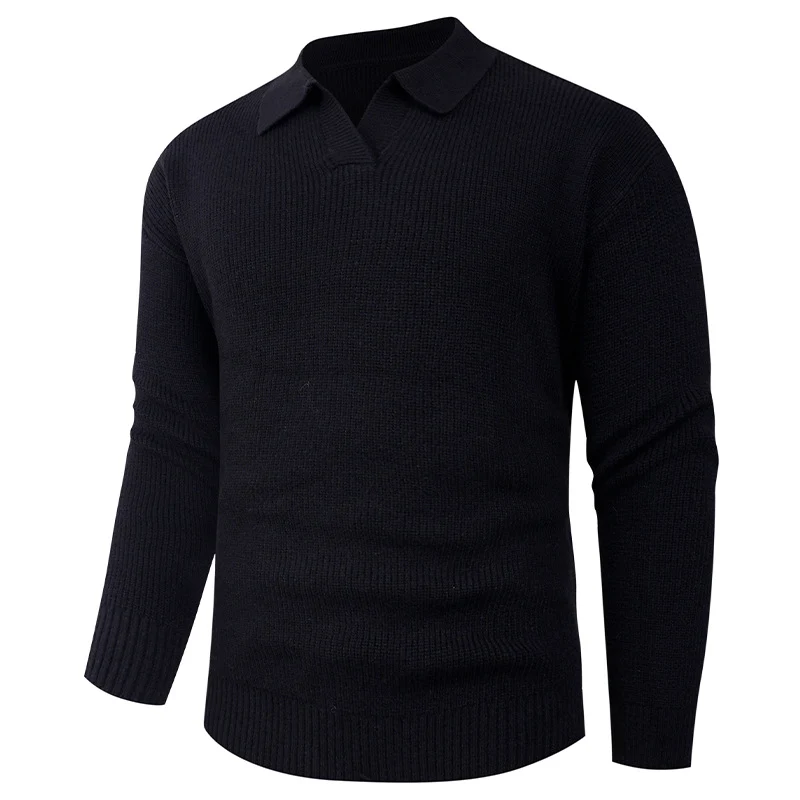 Herren Feines Strick-Poloshirt mit Hemdkragen und geripptem Saum Nord Taschen