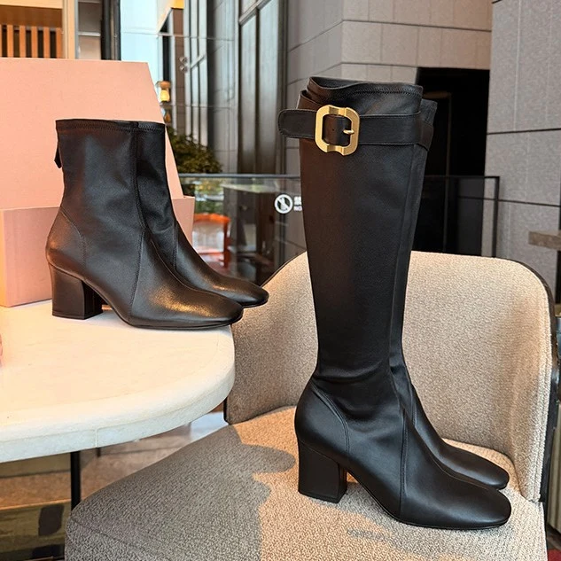 Damen Stretch-Stiefelette mit mittlerem Blockabsatz Nord Taschen