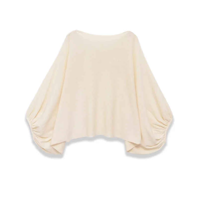 Damen Oversize Poncho-Top mit Fledermausärmeln und Tunnelzug-Detail Nord Taschen