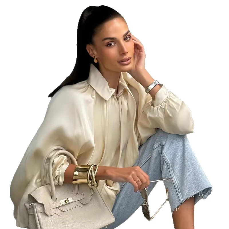 Damen Weite plissierte Cape-Übergangsjacke mit Reißverschluss und ballonförmigem Saum Nord Taschen