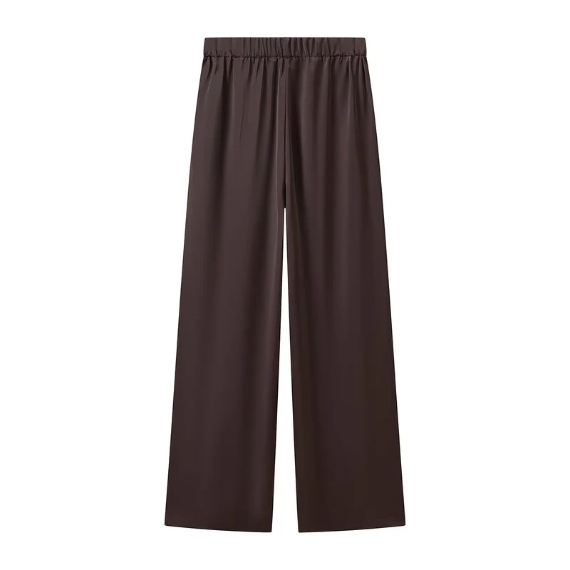 Damen Weite Palazzohose mit elastischem Bund und fließender Satin‑Optik Nord Taschen