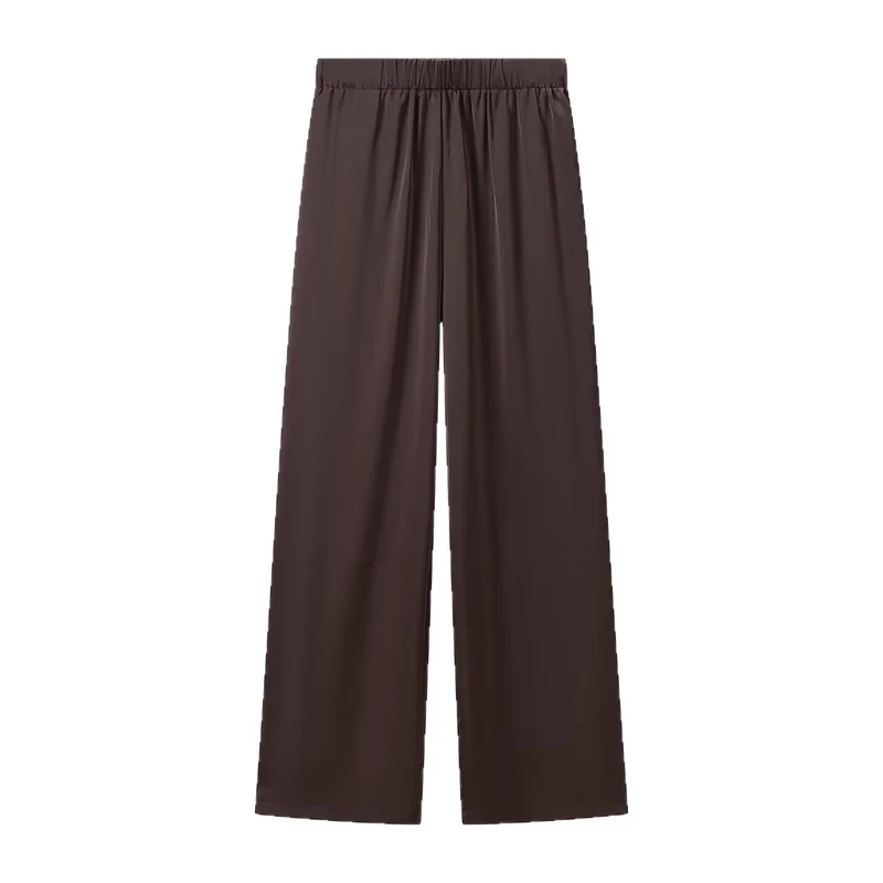 Damen Weite Palazzohose mit elastischem Bund und fließender Satin‑Optik Nord Taschen