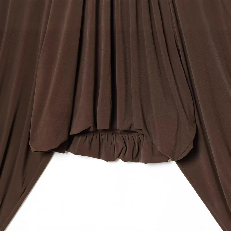 Damen Voluminöse Plissee-Bluse mit weiten Raglanärmeln und elastischem Bund Nord Taschen