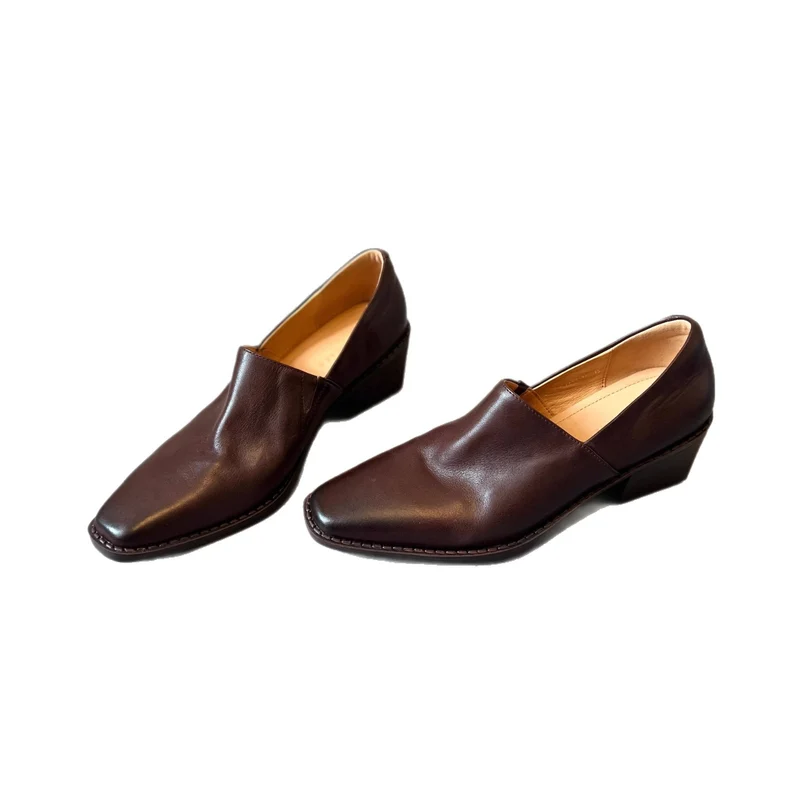 Damen Elegante Slip‑on Loafer mit quadratischer Zehenkappe und mittelhohem Blockabsatz Nord Taschen