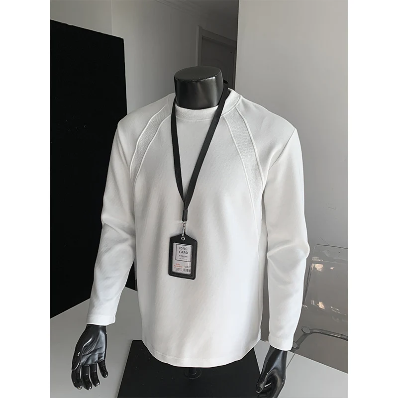 Herren Feines Langarm-Sweatshirt mit leichtem Stehkragen und Raglannähten Nord Taschen