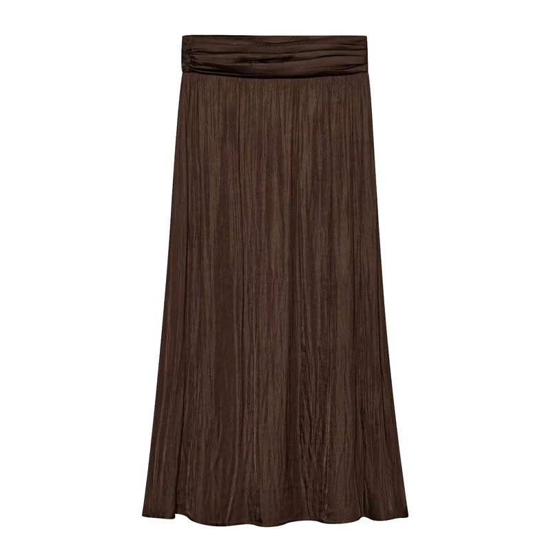 Damen Maxirock mit plissierter Crinkle‑Optik und gerafftem Bund Nord Taschen