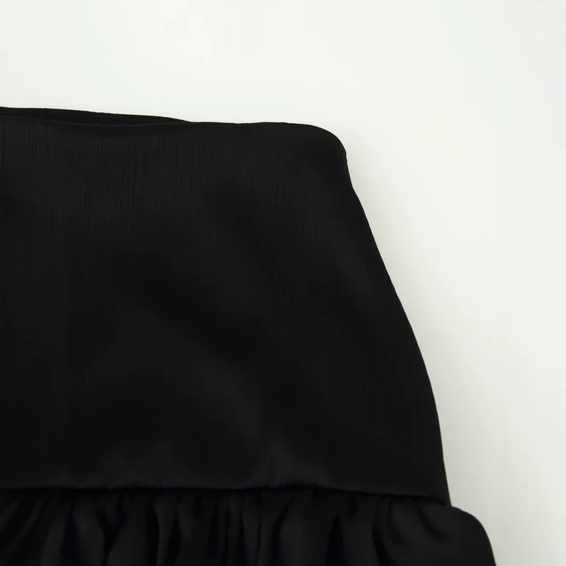 Damen Maxirock mit hohem Bund, mehrlagigem Volantbund und plissiertem Transparenteinsatz Nord Taschen