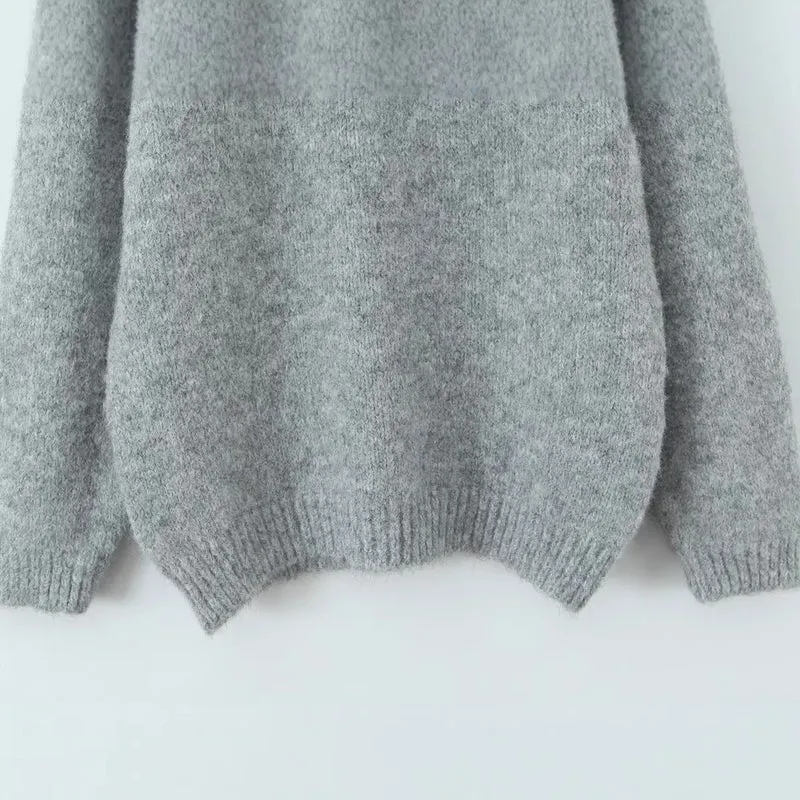 Damen Oversize Mohair‑Optik Pullover mit Rundhalsausschnitt und Raglanärmeln Nord Taschen