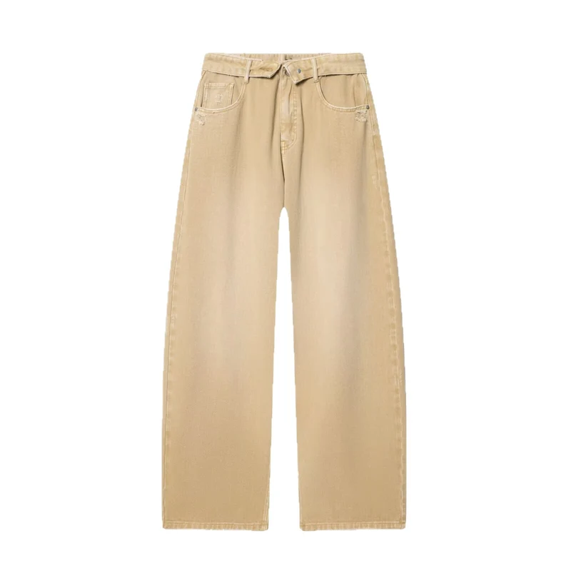 Damen Weite Highwaist-Jeans im Carpenter-Stil mit Distressed-Details Nord Taschen