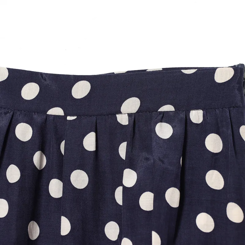 Damen Weite Highwaist-Hose mit Polka-Dot, Ballonbeinen und Kordel-Tunnelzug am Knöchel Nord Taschen