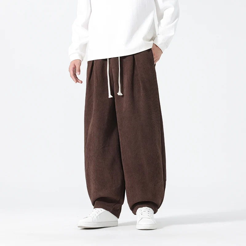 Herren Ballon‑Cordhose mit hoher Leibhöhe, Kordelzug und Faltenlegung Nord Taschen