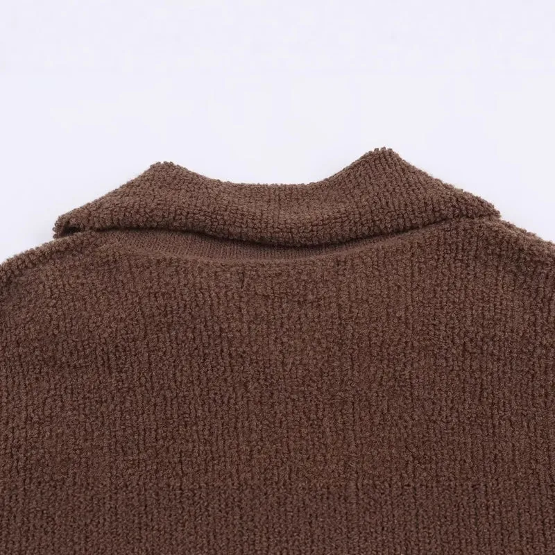 Damen Oversized Teddy-Fleece-Jacke mit Stehkragen und Rippenbund Nord Taschen